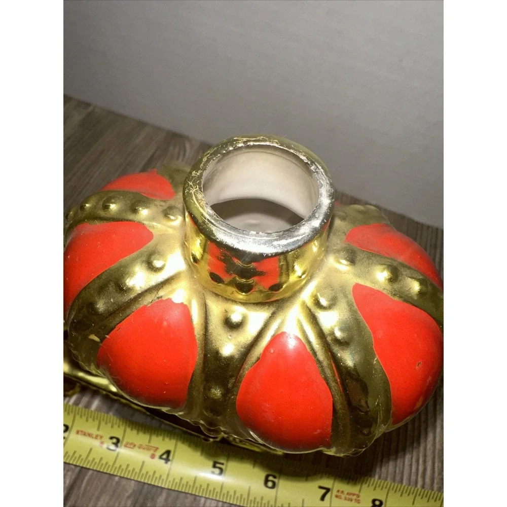 Donkey Liquor Decanter Red Gold Crown Cart Vintage Some Flaws